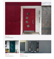 Type 1118 LivingLine – LivingLine Multi-Color Swarovski Glass Aluminium-Wood Front Door, Anthracite/Purple Red RAL, Transparent Matt Interior, Advanced Lock & Safety Features